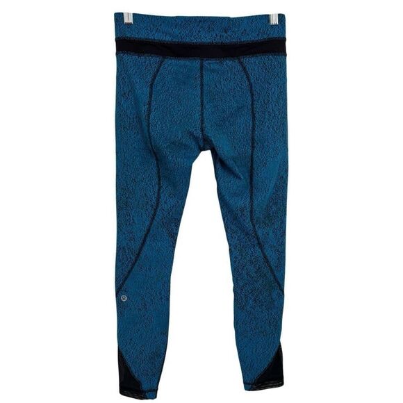 Lululemon Inspire Tight II Power Leggings Jacquard Shocking Blue/Black 6 - Picture 7 of 10